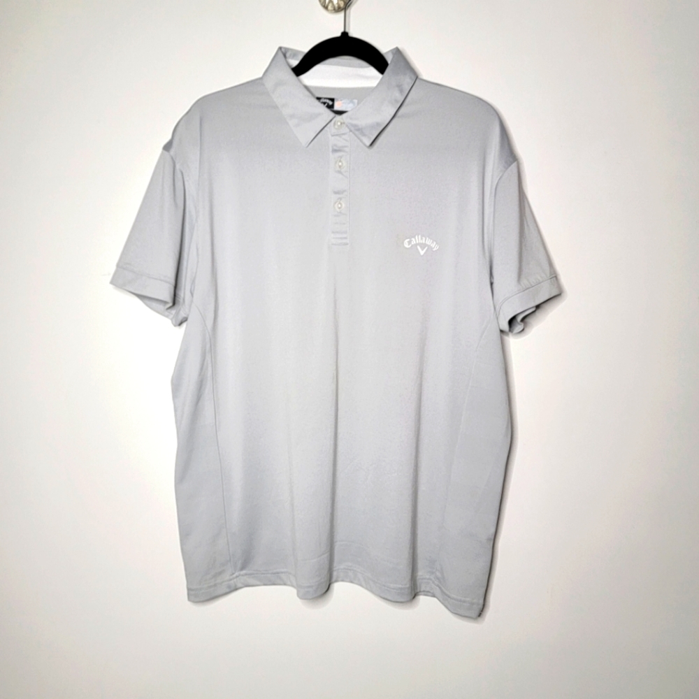 CALLAWAY Golf Polo Short Sleeve Men's top Grey XLARGE